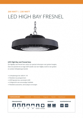 QueLED Datasheet Highbay Fresnel